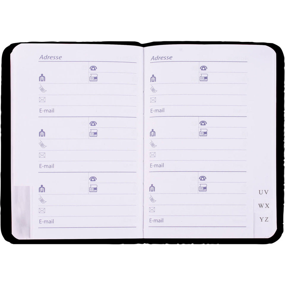 Adress- und Telefonbuch, 9,2 x 15,8 cm, sortiert STYLEX 46606 STYLEX 46606 8x15cm Farb. Sort. Uni