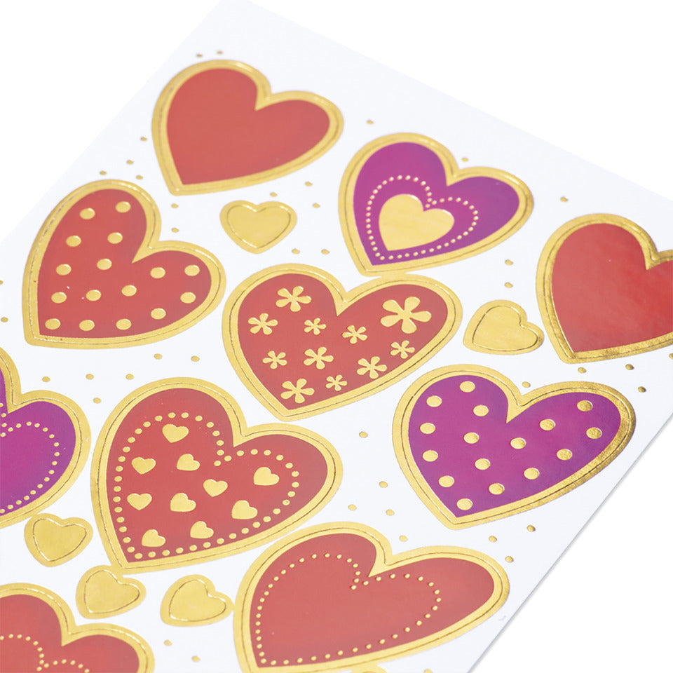 Sticker Herzen, Goldprägung, 12 Stück HERMA 3618 HERMA 3618 Decorsticker Goldprägung