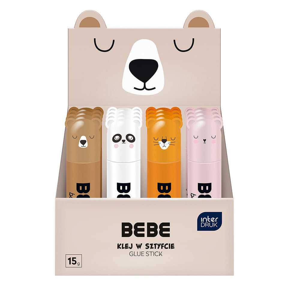 Klebestift BEBE Friends, 15g, 16 Stück, sortiert INTERDRUK I12419 INTERDRUK I12419/312457 4 Motive i.Displ