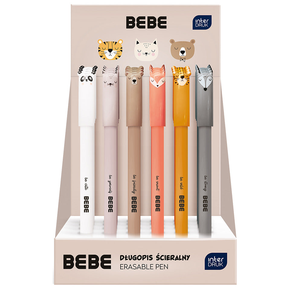 Tintenroller BEBE Friends - radierbar, 0,5 mm, sortiert INTERDRUK I45301 INTERDRUK I45301/345325 6 Tiermotive i.D
