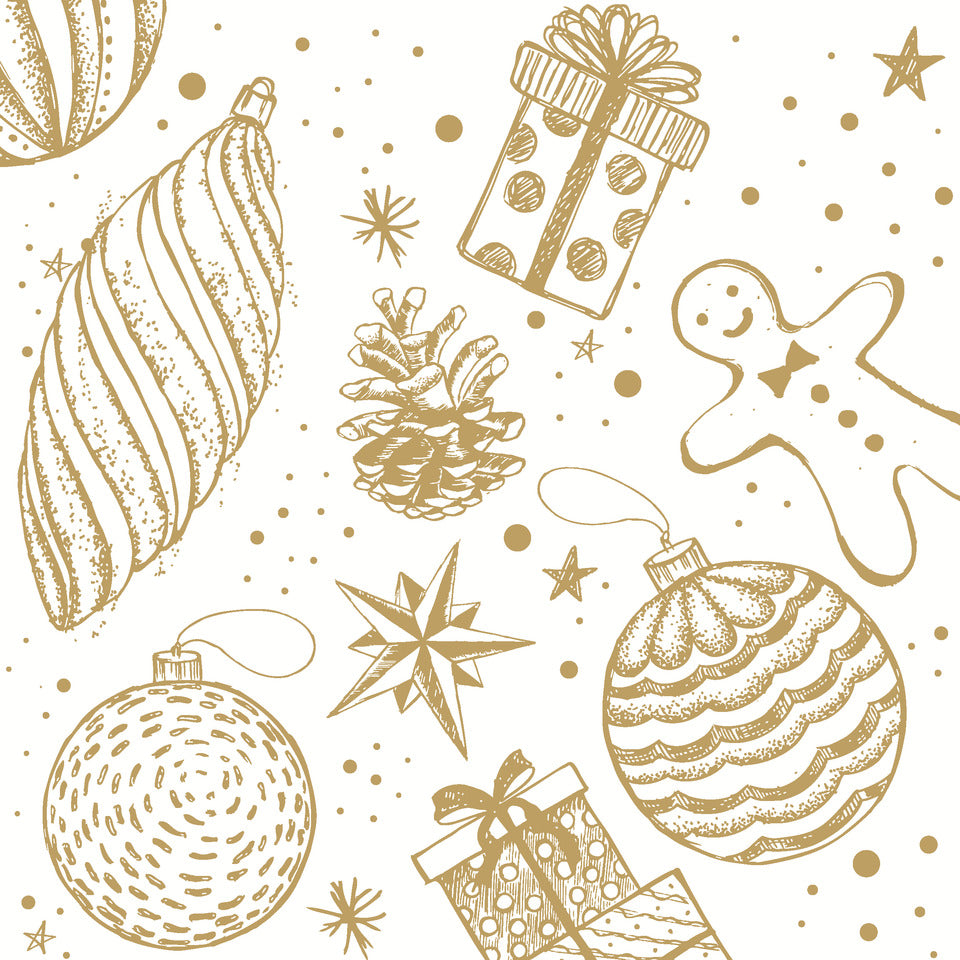 Weihnachts-Zelltuchserviette, Kugelsinfonie, 25 x 25 cm, 3-lagig, 20 Stück PAPER+DESIGN 210841 PAPER+DESIGN 210841  3lag