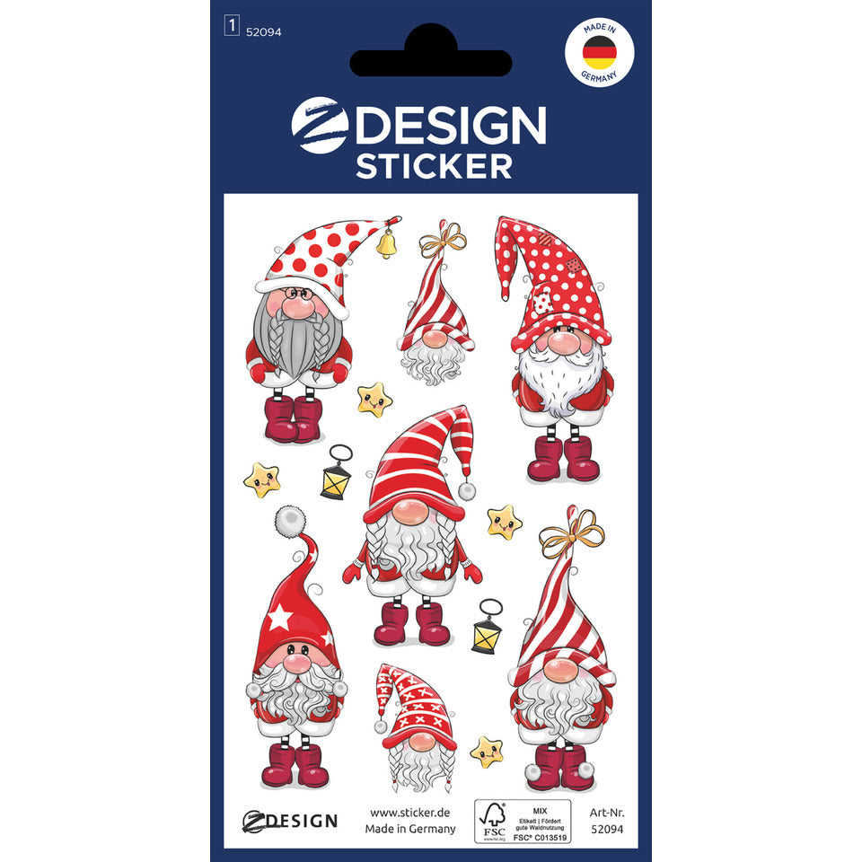 Weihnachtssticker Wichtel, 7 Stück AVERY ZWECKFORM 52094 Z-DESIGN 52094