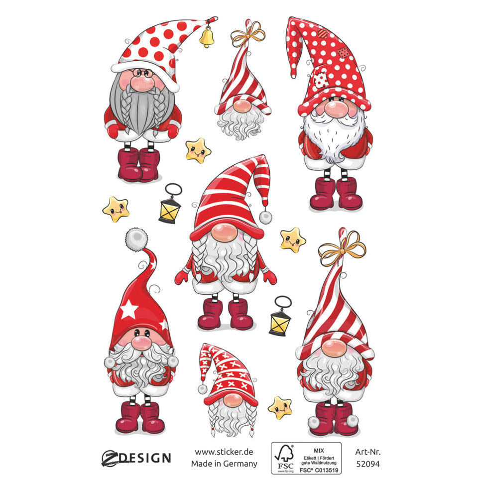 Weihnachtssticker Wichtel, 7 Stück AVERY ZWECKFORM 52094 Z-DESIGN 52094