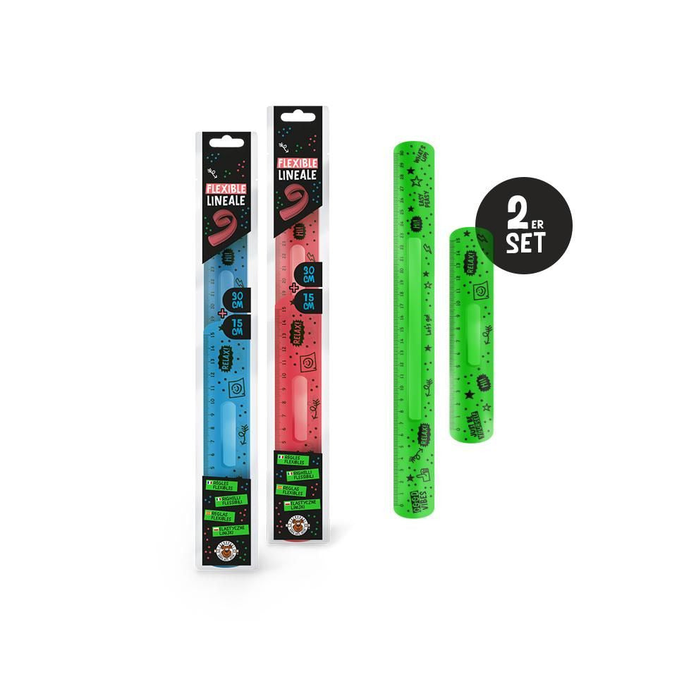 Flexi-Lineal-Set 15cm & 30cm, 3-fach sortiert TRENDHAUS 965585 TRENDHAUS 965585 Alles f.d. Schule Neon