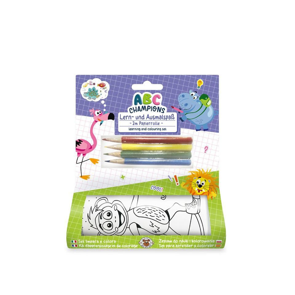 Lern- & Ausmalset auf Papierrolle TRENDHAUS 965899 TRENDHAUS 965899 Happy School