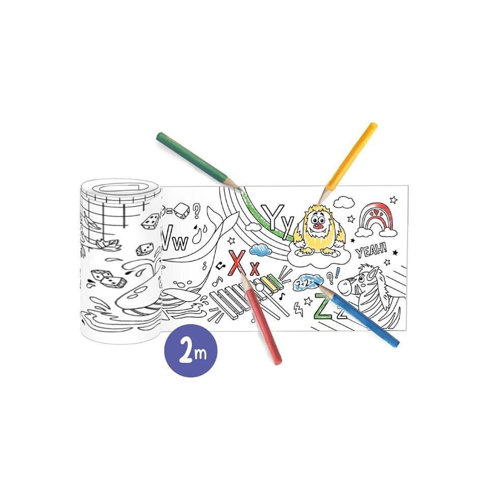 Lern- & Ausmalset auf Papierrolle TRENDHAUS 965899 TRENDHAUS 965899 Happy School