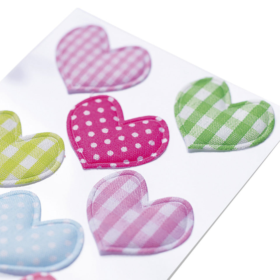 Sticker Herzen, Stoff, 8 Stück HERMA 6288 HERMA 6288 Stoff Magicsticker