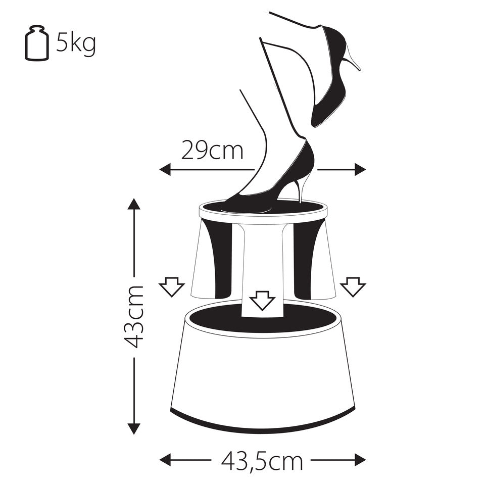 Rollhocker, Ø 29,5 x 43 cm, Metall, schwarz Q-CONNECT KF04845