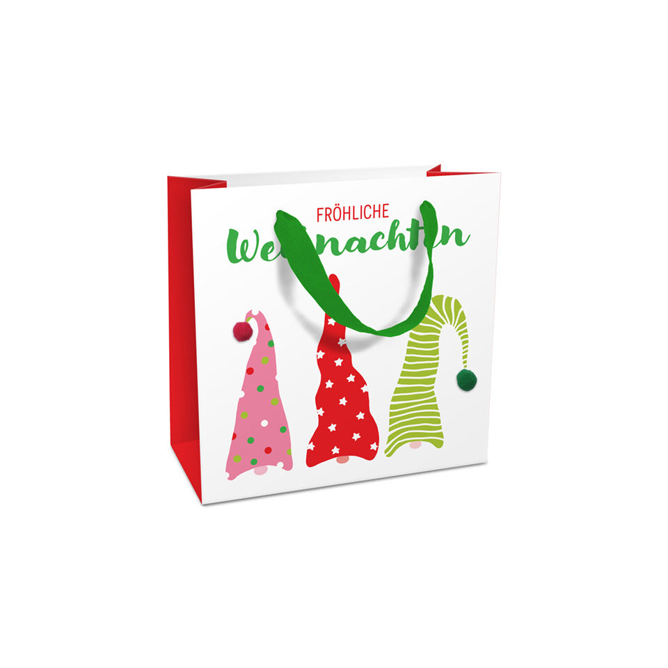 Weihnachts-Geschenktragetasche Wichtelmützen, 17 x 17 x 8 cm BRAUN+COMPANY 1685-25502 BRAUN + COMPANY 1685-25502 17x17x8cm