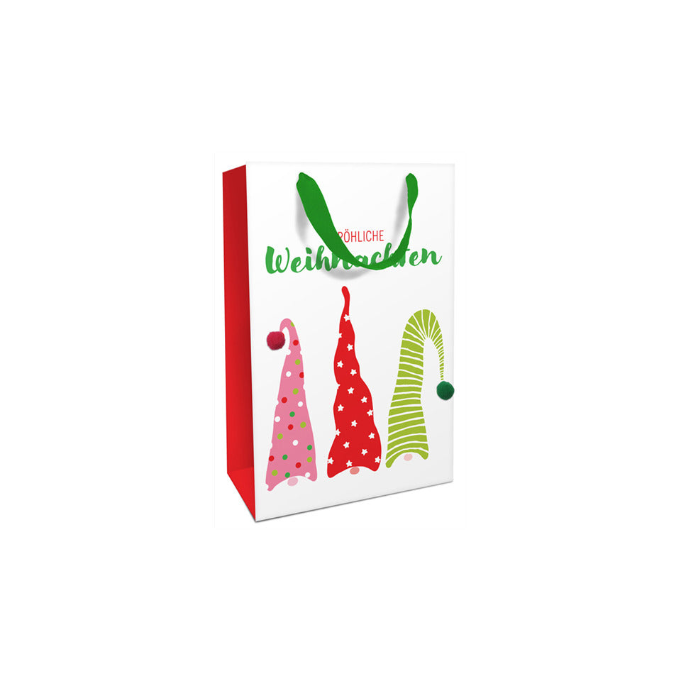 Weihnachts-Geschenktragetasche Wichtelmützen, 36 x 26 x 13 cm BRAUN+COMPANY 1683-25502 BRAUN + COMPANY 1683-25502 36x26x13cm
