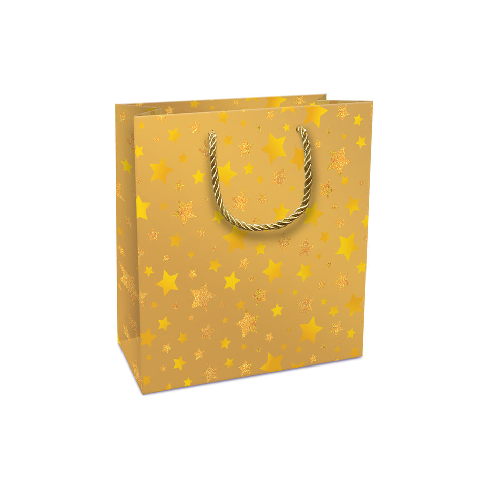 Weihnachts-Geschenktragetasche Sternchen, 21 x 18 x 8 cm, gold BRAUN+COMPANY 1692-25609 BRAUN + COMPANY 1692-25609 21x18x8cm