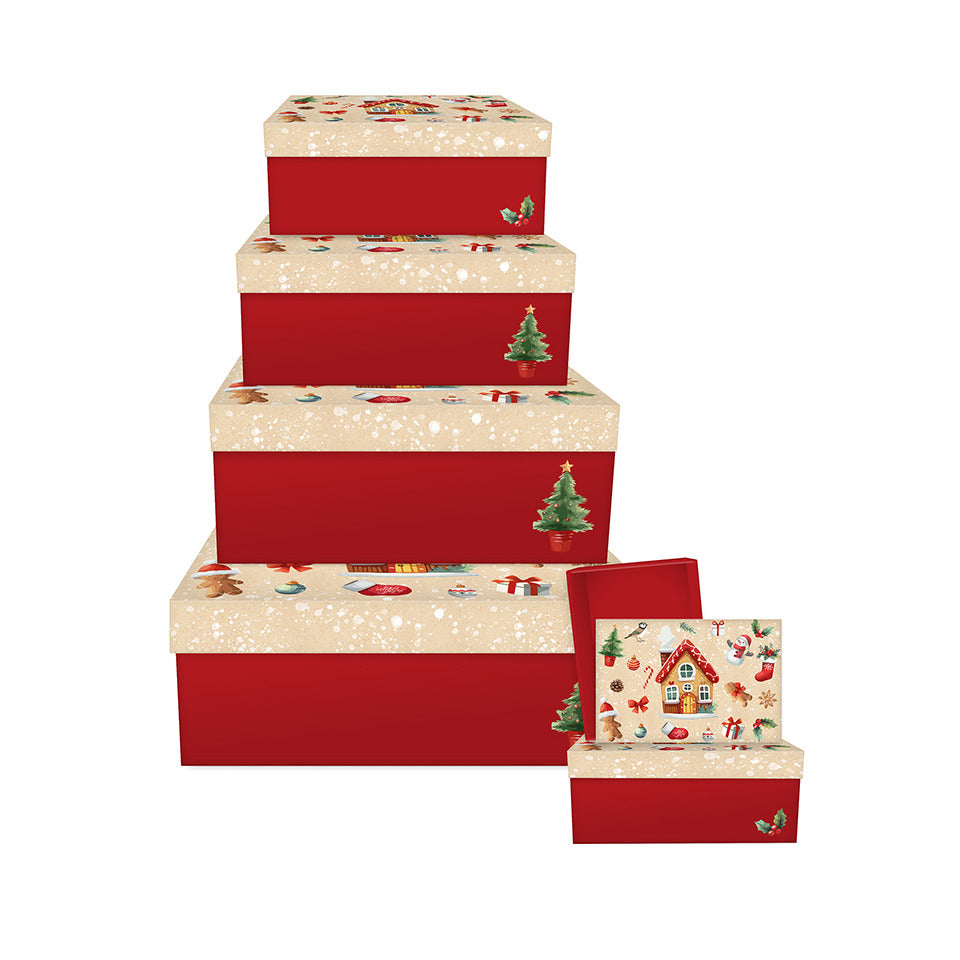 Weihnachts-Geschenkkarton My little House, 6-teilig BRAUN+COMPANY 1480-25511 BRAUN + COMPANY 1480-25511   6tlg Flach