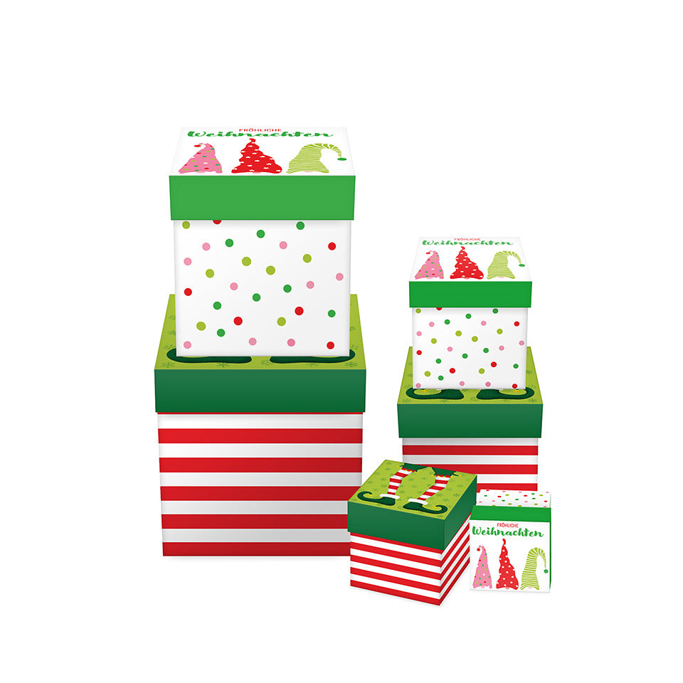 Weihnachts-Geschenktkarton Elfen und Wichtel, 6-teilig BRAUN+COMPANY 1481-25500 BRAUN + COMPANY 1481-25500   6tlg Würfel