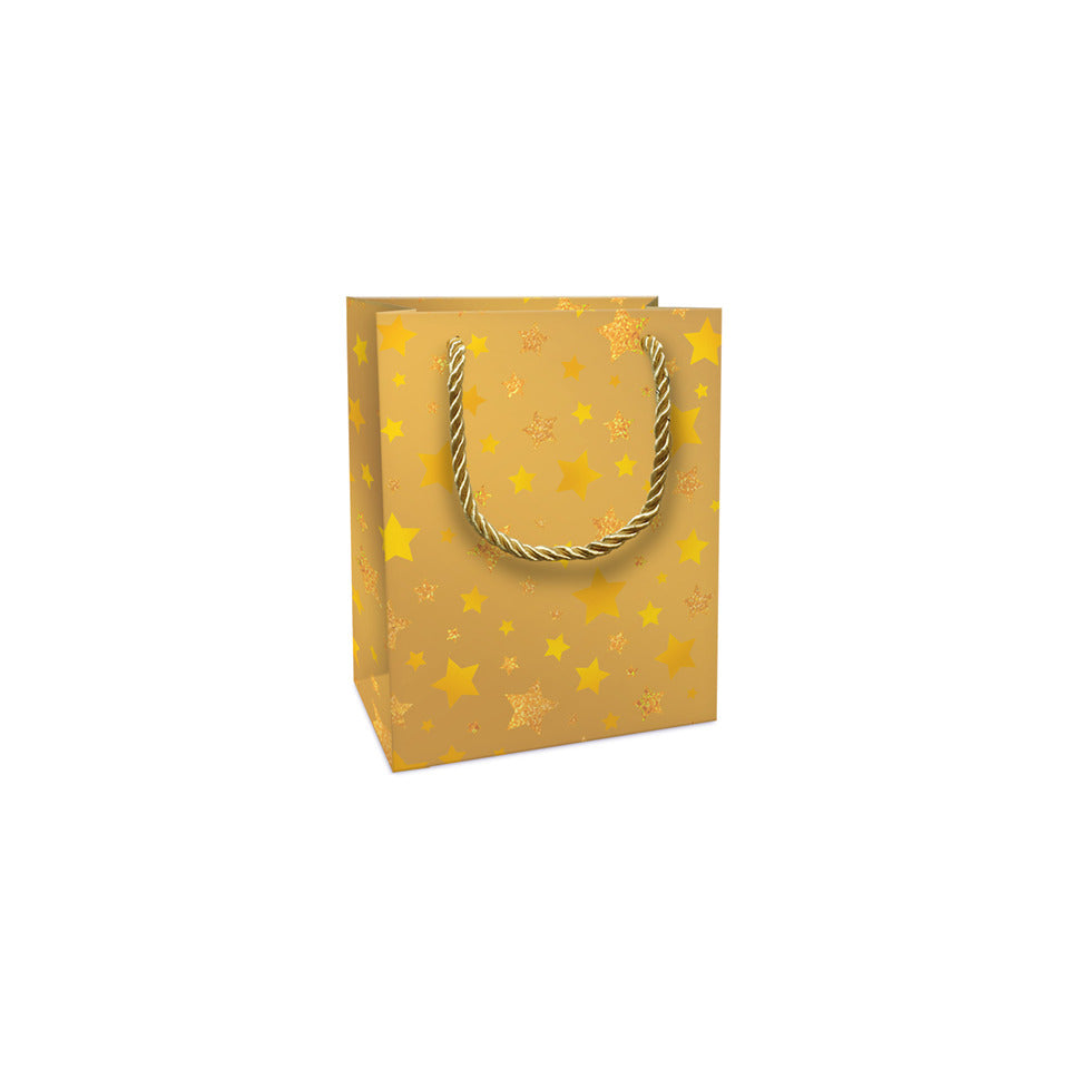 Weihnachts-Geschenktragetasche Sternchen, 15 x 12 x 6 cm, gold BRAUN+COMPANY 1691-25609 BRAUN + COMPANY 1691-25609 15x12x6cm