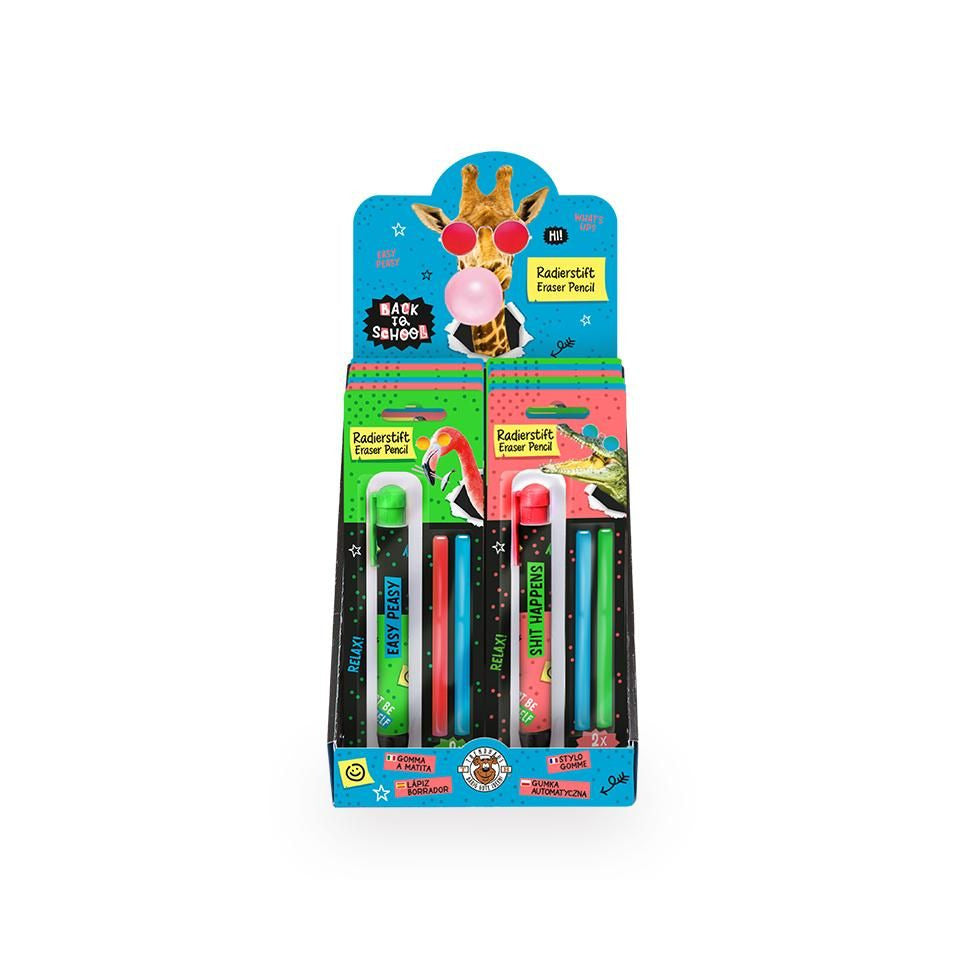 Radierstift mit Refills 3-teilig, 3-fach sortiert TRENDHAUS 965011 TRENDHAUS 965011 Alles f.d.Schule Neon