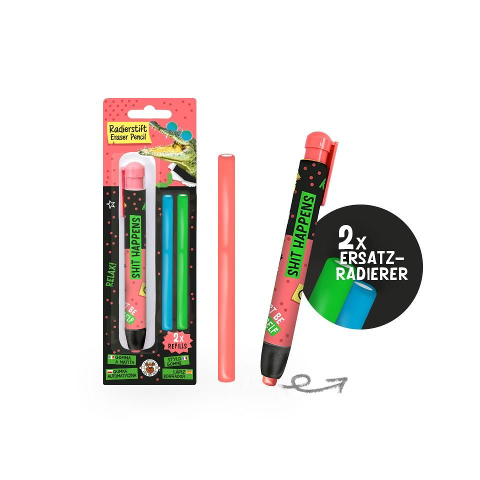 Radierstift mit Refills 3-teilig, 3-fach sortiert TRENDHAUS 965011 TRENDHAUS 965011 Alles f.d.Schule Neon