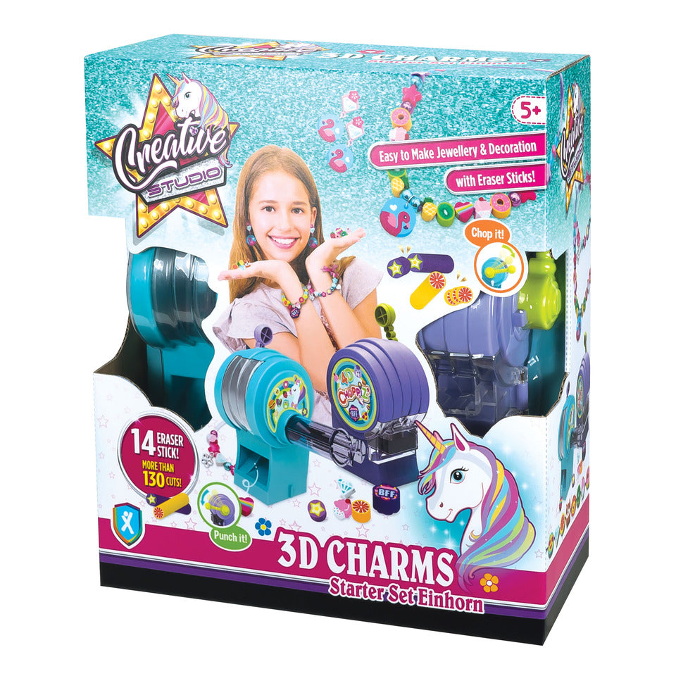 Bastelset Creative Studio Einhorn Starter-Set 3D Charms XTREM 00431 XTREM 00431 Einhorn Starter-Set