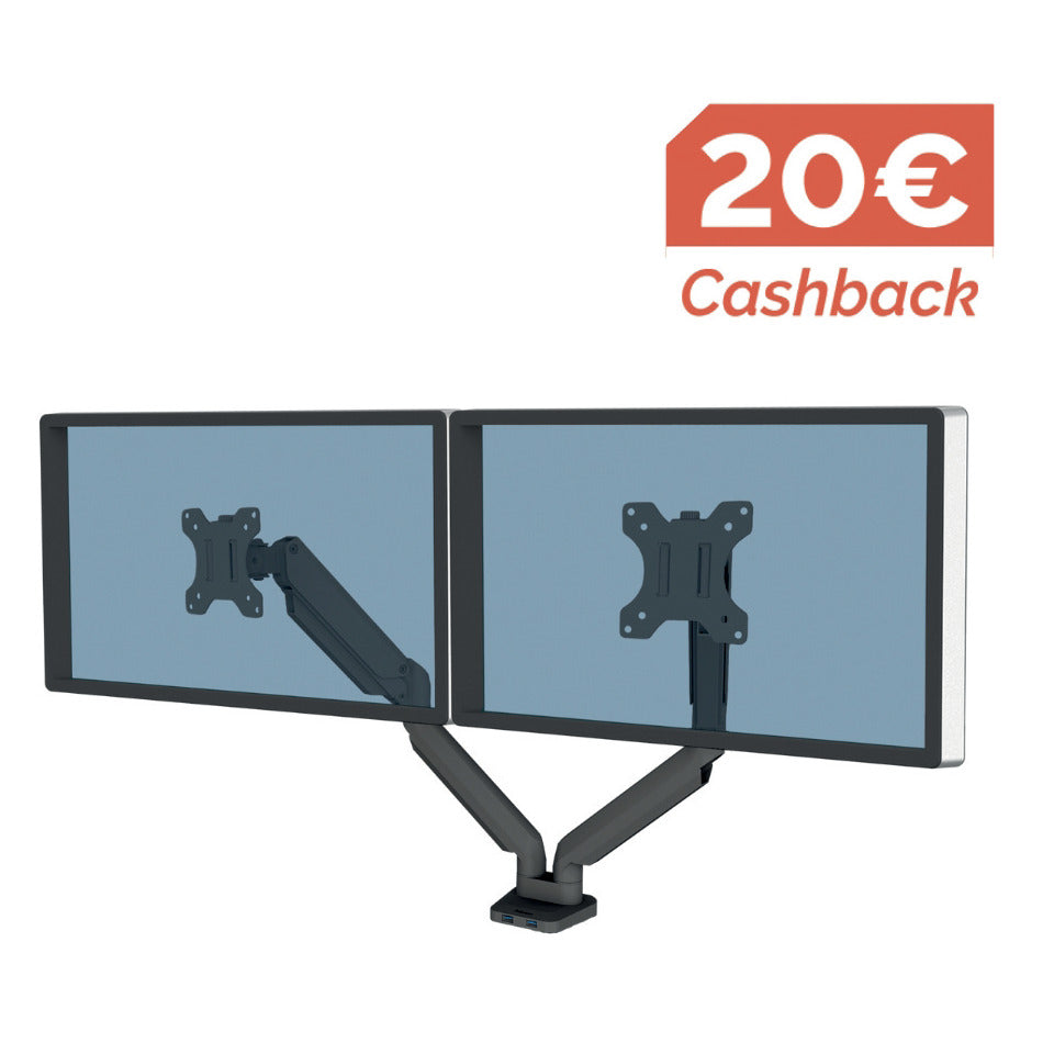 Doppel-Monitorarm Platinum Series, höhenverstellbar, schwarz FELLOWES 8042501