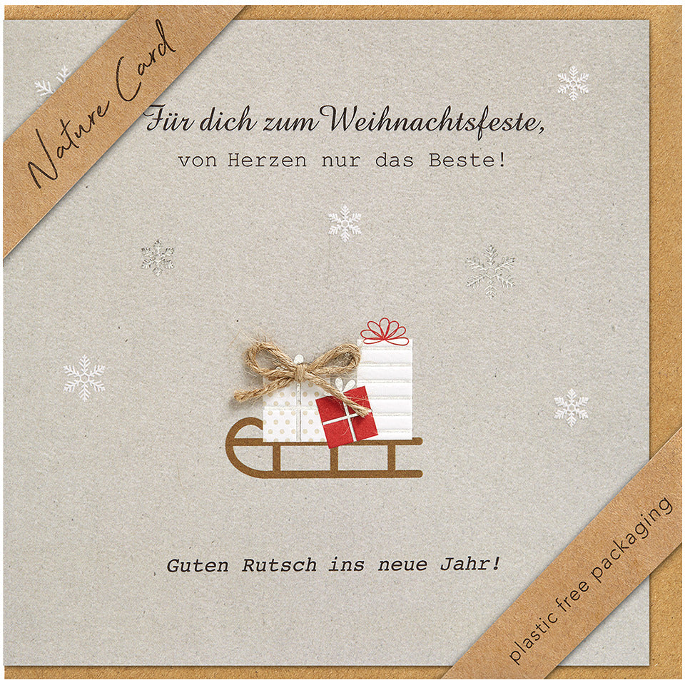 Doppeltext-Weihnachtskarte Nature Card, 15 x 15 cm BSB 22-6956 22-6956 quadratisch  Bild