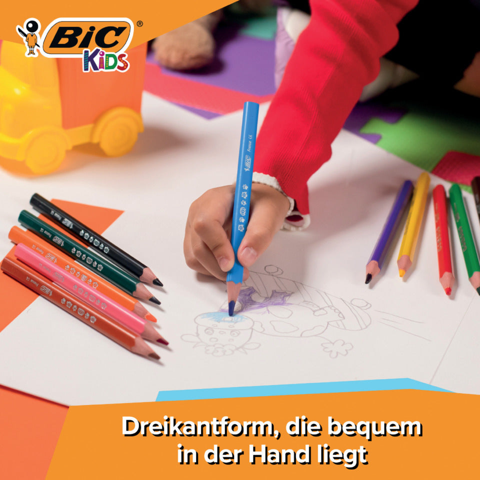 Farbstiftetui Kids ECOlutions EVOLUTION Triangle, sortiert, Kartonetui à 12 Stück BIC 82973511 BIC 82973511 12St sort.Evolution