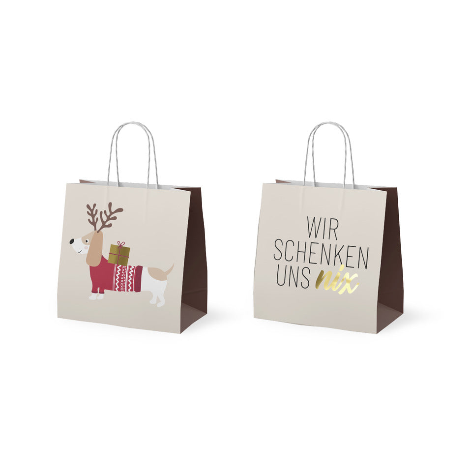Weihnachts-Geschenktragetasche Dackel, 15 x 15 x 8 cm FÜR DICH 992162 FÜR DICH 992162 15x15x8cm