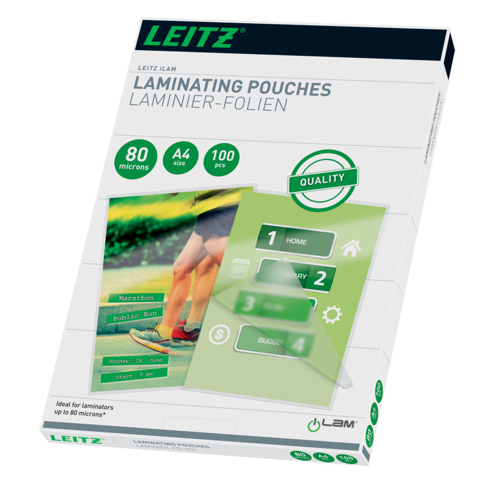 Laminierhülle, A4, 80 µm, gänzend, 100 Stück LEITZ 33818
