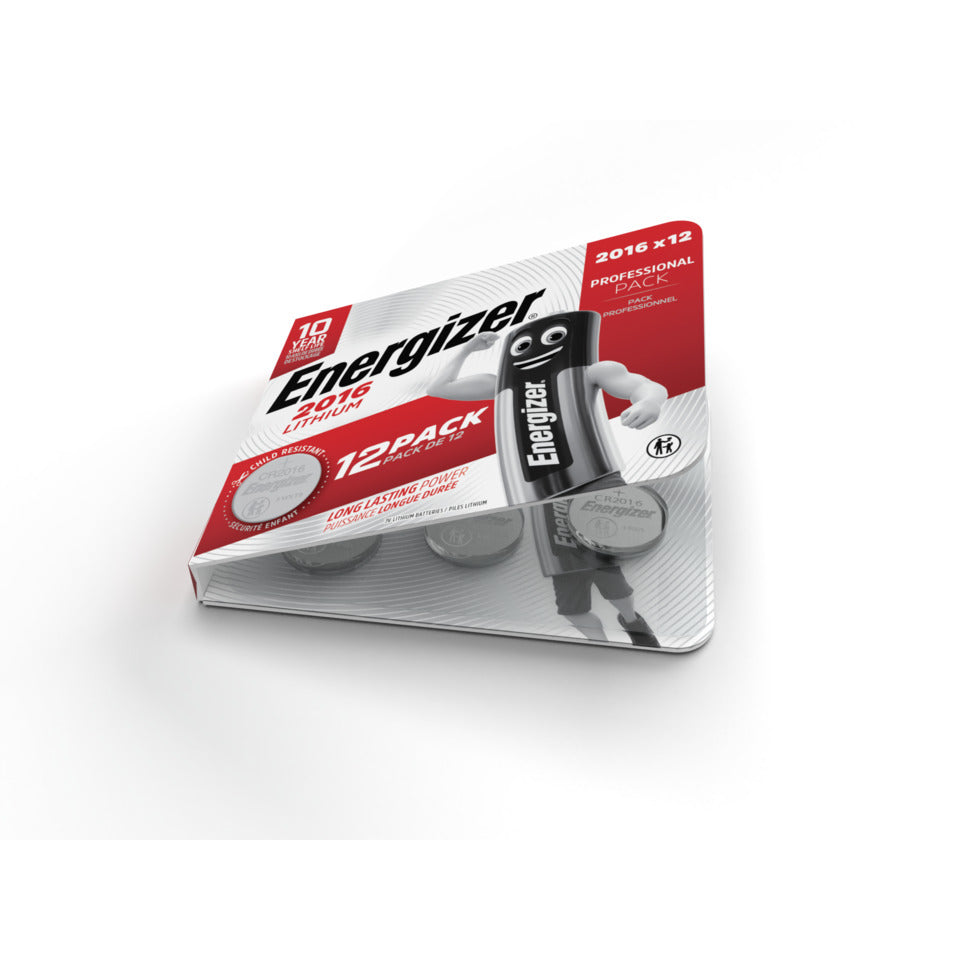 Knopfzellen-Batterie Lithium CR2016, 12 Stück ENERGIZER E304263700 ENERGIZER E304263700 Lithium