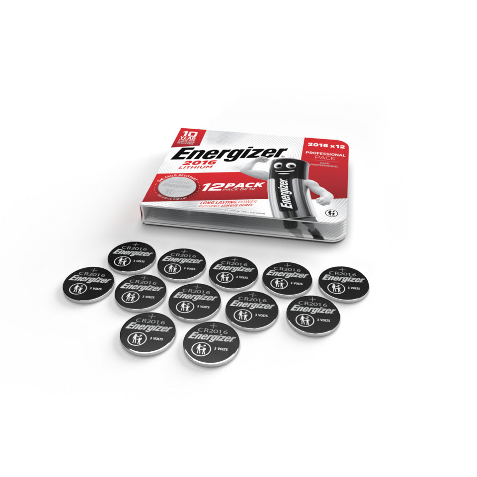 Knopfzellen-Batterie Lithium CR2016, 12 Stück ENERGIZER E304263700 ENERGIZER E304263700 Lithium