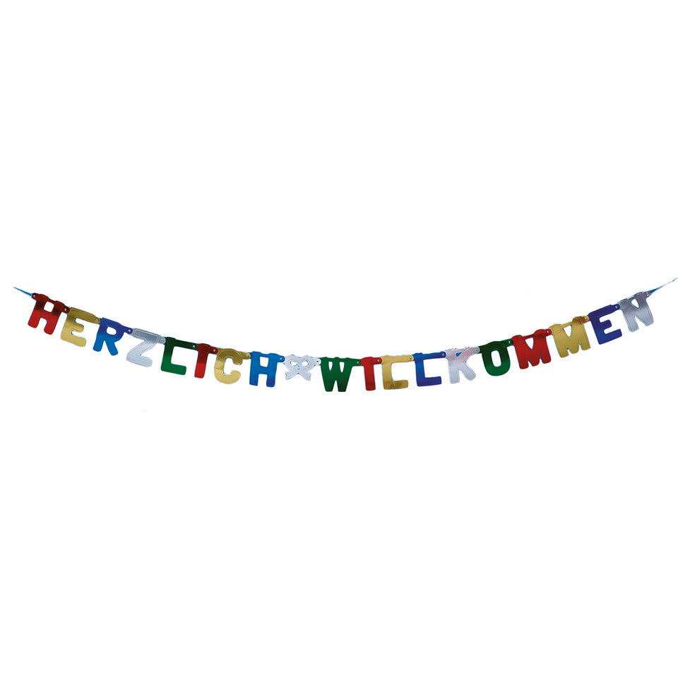 Girlande "Herzlich Willkommen", 230 cm, bunt TIB 14002 TIB 14002 L 230cm