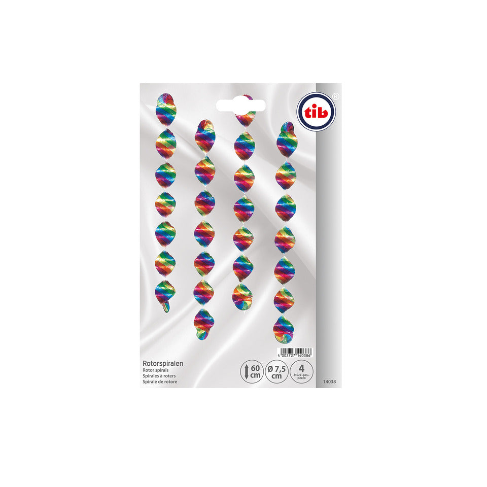 Girlande Rotorspiralen, Ø 7 x 60 cm, 4 Stück, bunt TIB 14038 TIB 14038 L 60cm D 7cm