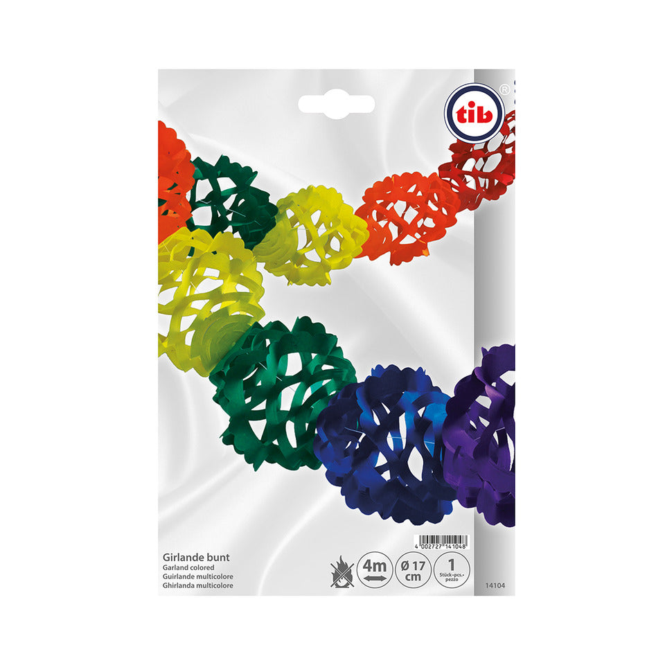 Papier-Girlande, Ø 17 cm x 4 m, bunt TIB 14104 TIB 14104 L 400cm DM 17cm