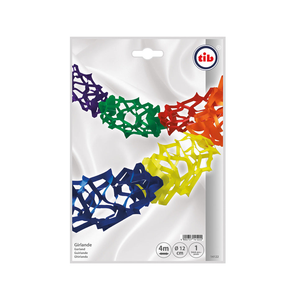 Papier-Girlande, Ø 12 cm x 4 m, bunt TIB 14122 TIB 14122 L 4m D 12cm