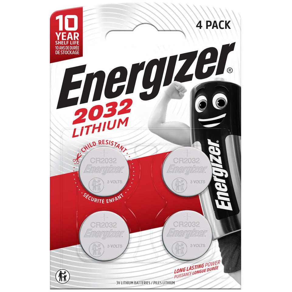 Knopfzellen-Batterie Lithium CR2032. 4 Stück ENERGIZER E300830108 ENERGIZER E300830108 Lithium