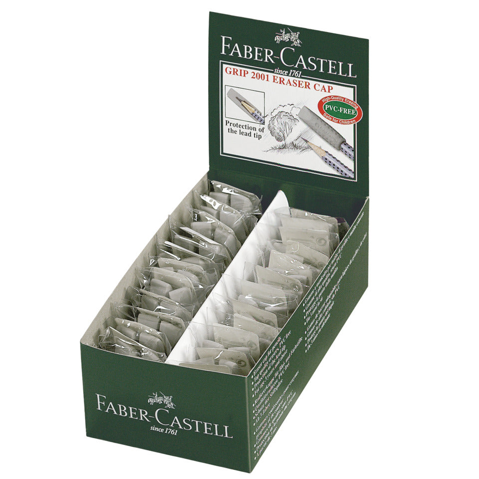 Radierer Grip 2001, 2 Stück, silber FABER CASTELL 187000