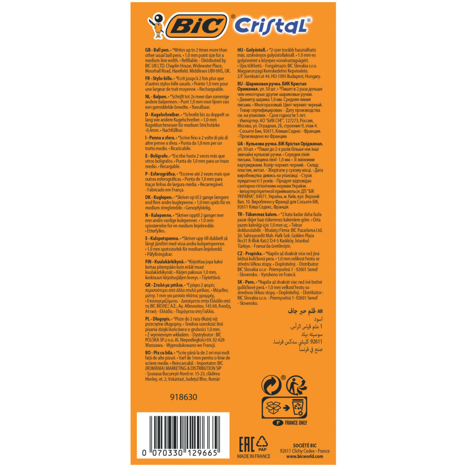 Kugelschreiber Cristal® Original, 0,4 mm, schwarz BIC 8373639 BIC 8373639 802159