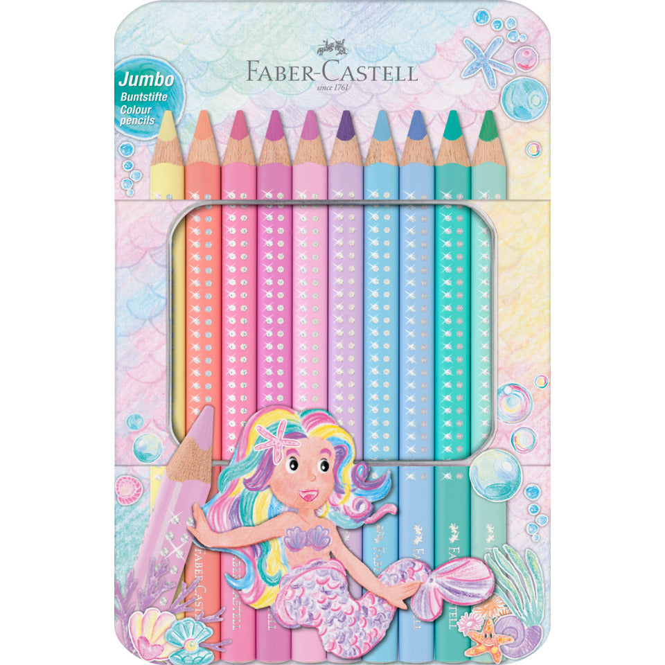 Farbstiftetui Jumbo Sparkle Pastell, 10 Stück, sortiert FABER CASTELL 210910