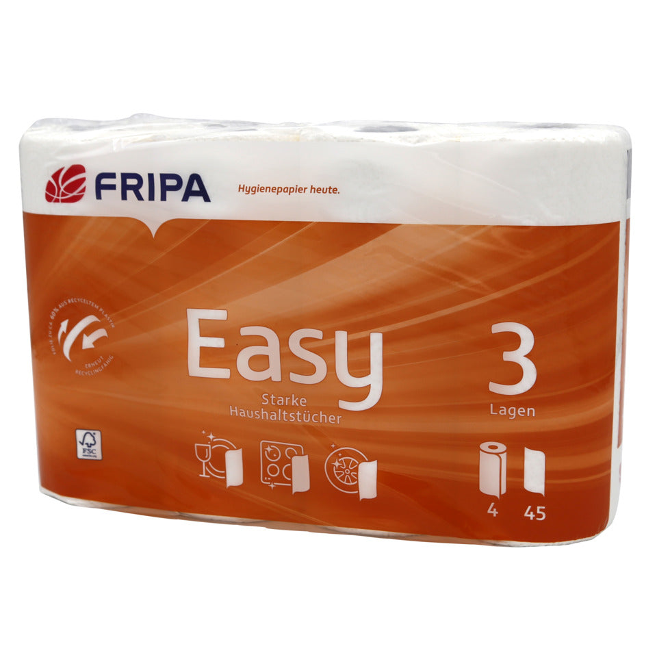 Küchenrolle Easy, 3-lagig, 4 Rollen á 45 Blatt, weiß FRIPA 3074003 FRIPA 3074003 Easy