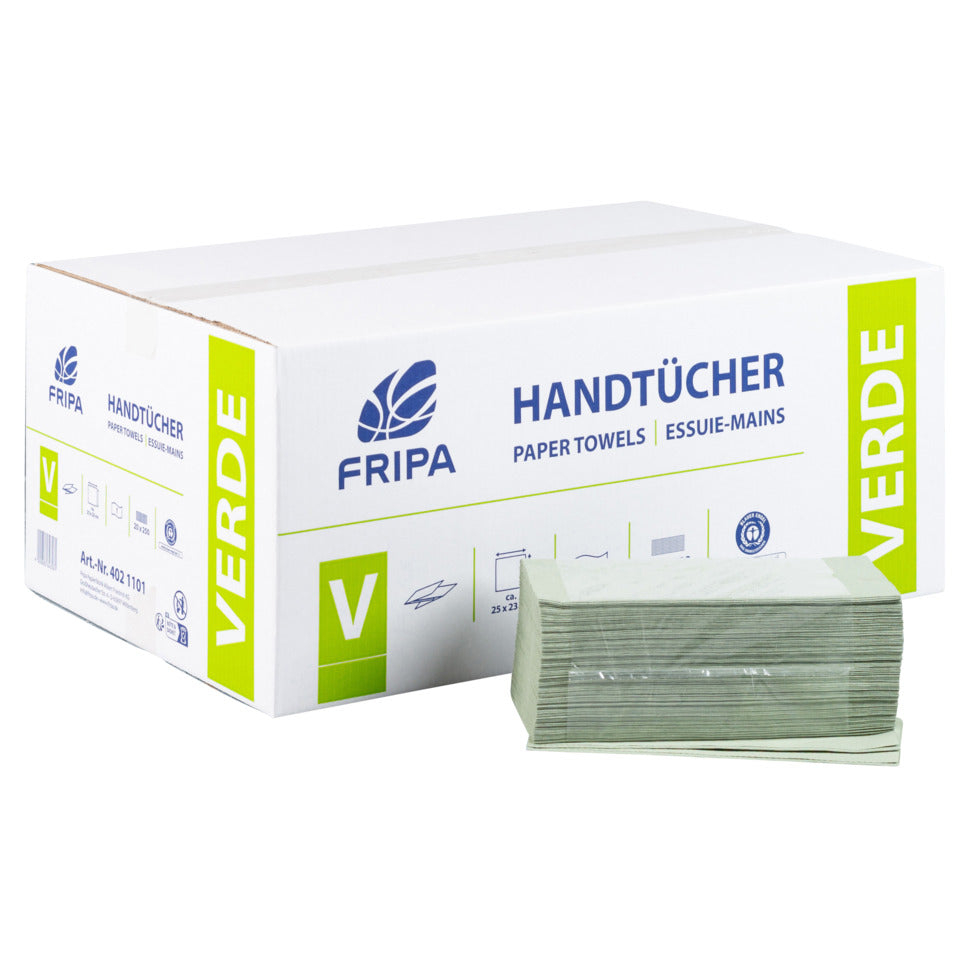 Falthandtuch Verde, 1-lagig, V-Falz, 20x250 Blatt, grün FRIPA 4021101 FRIPA 4021101 Verde