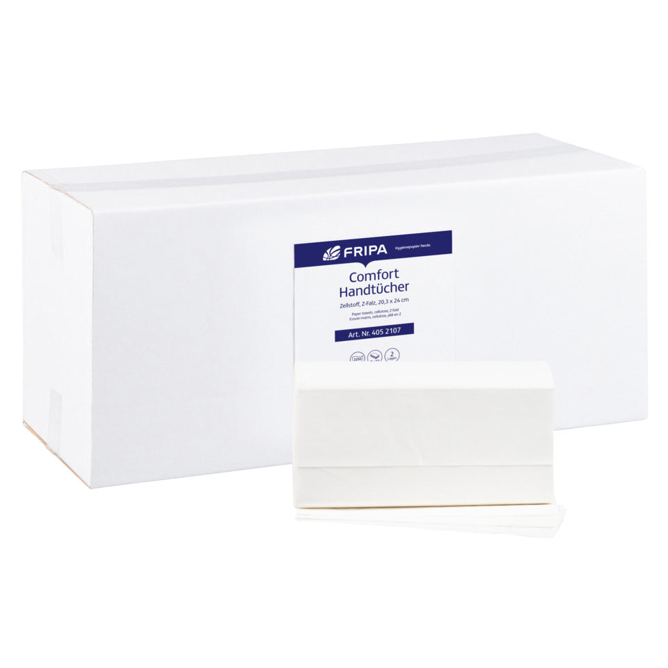 Falthandtuch Comfort, 2-lagig, Z-Falz, 15x150 Blatt, weiß FRIPA 4052107 FRIPA 4052107 Comfort