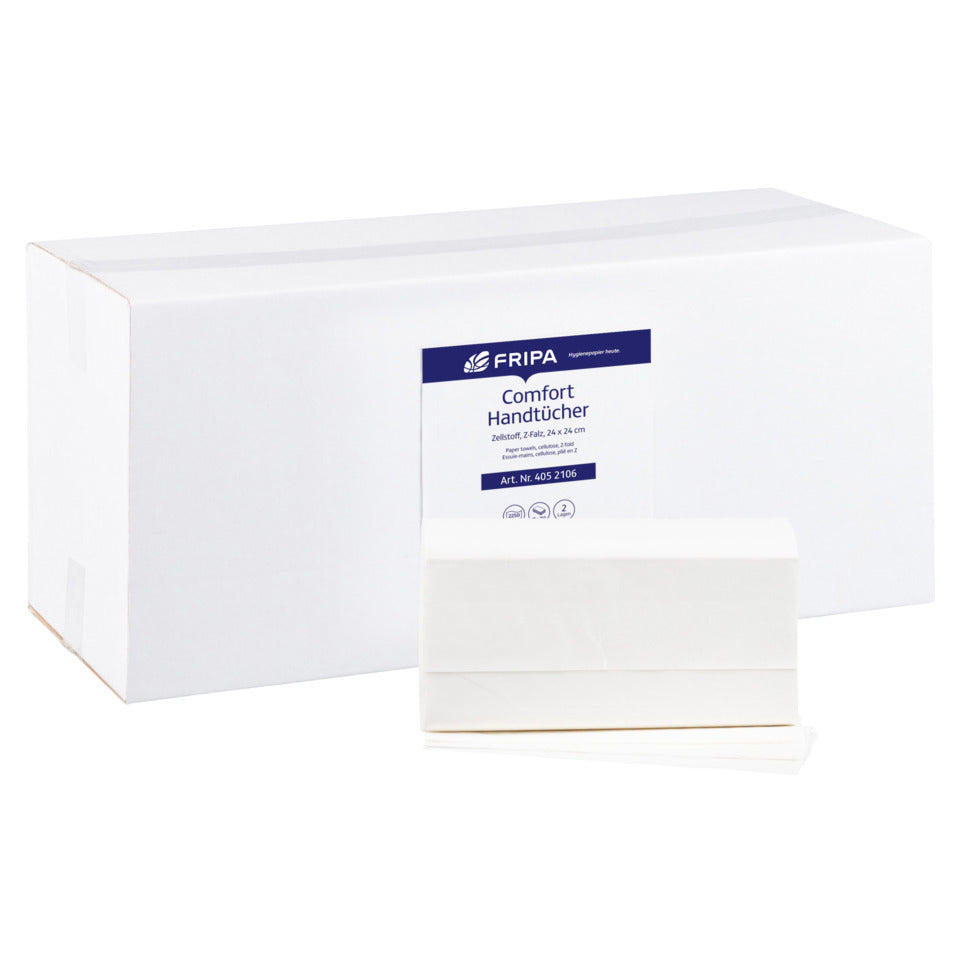 Falthandtuch Comfort, 2-lagig, Z-Falz, 15x150 Blatt, hochweiß FRIPA 4052106 FRIPA 4052106 V-Falz