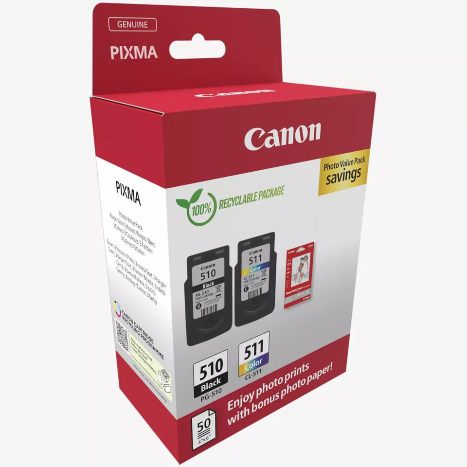 Value Pack PG-510/CL-511 sw+3-fbg. CANON 2970B017