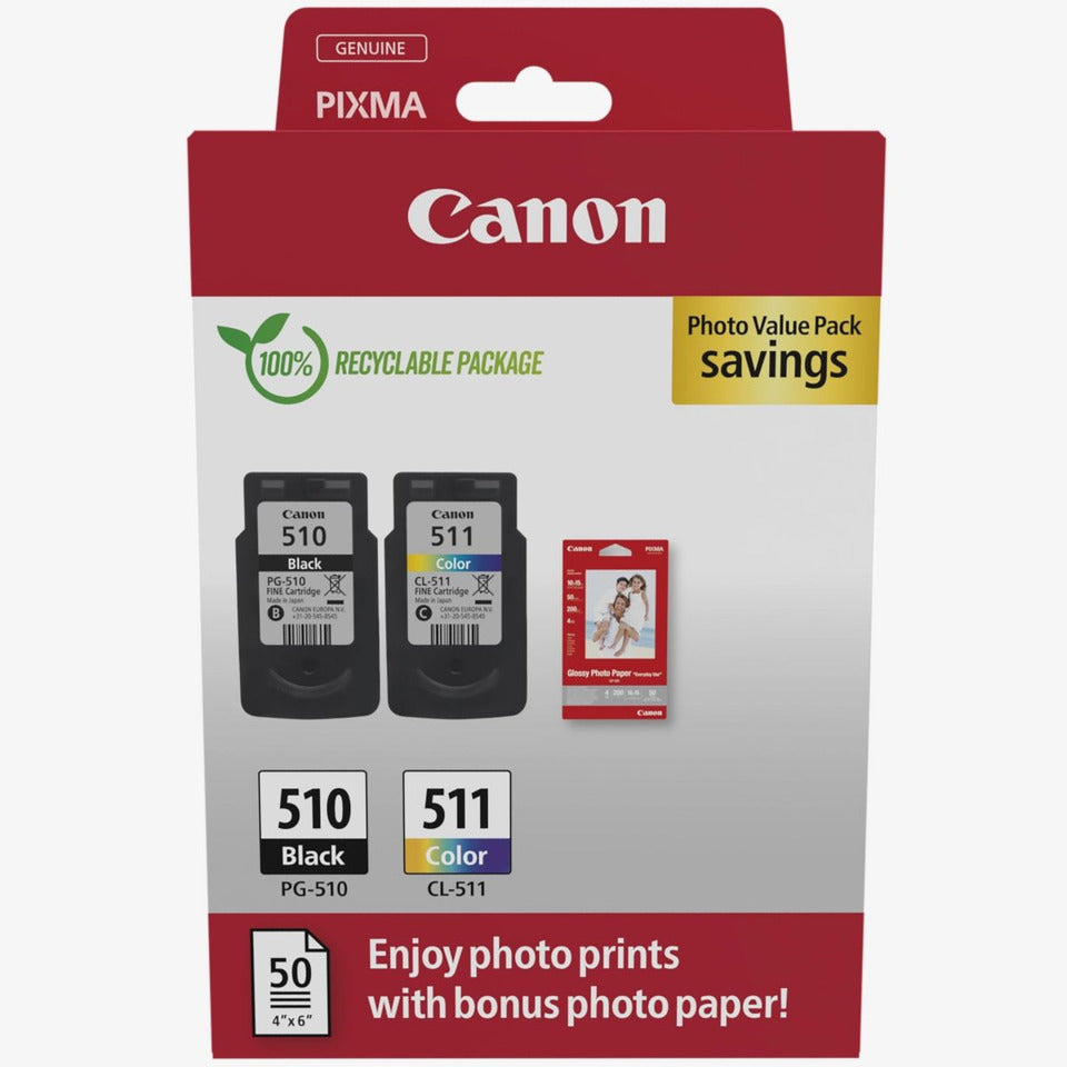 Value Pack PG-510/CL-511 sw+3-fbg. CANON 2970B017