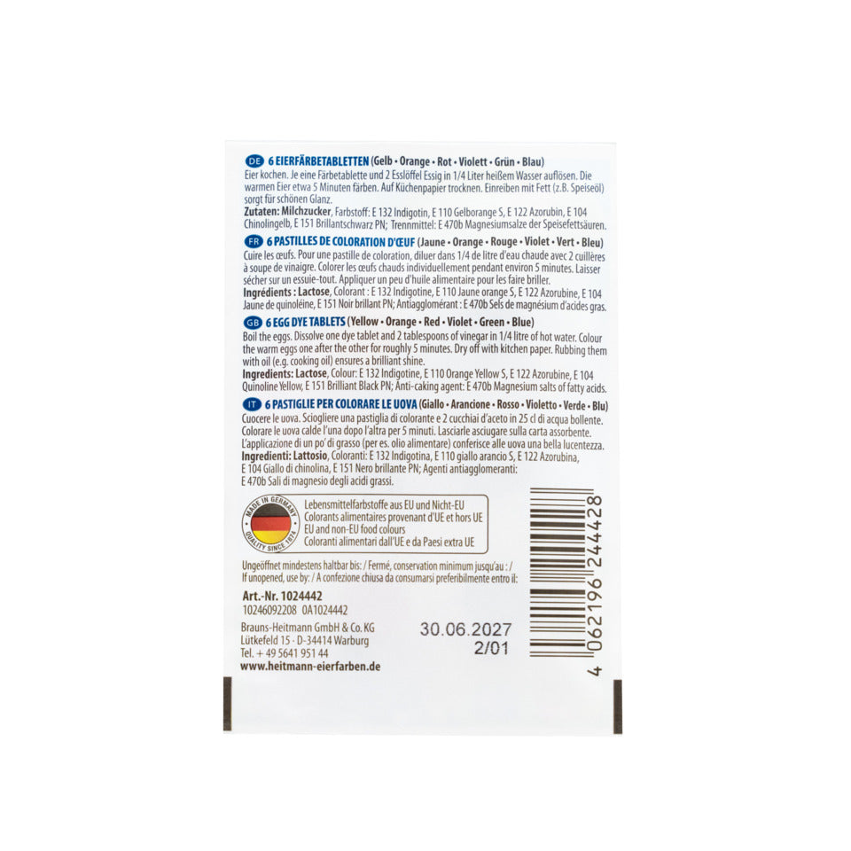 Ostereierfarbe Iris Heissfarben HEITMANN EIERFARBEN 1024442 1024442 1007784  5 Farben