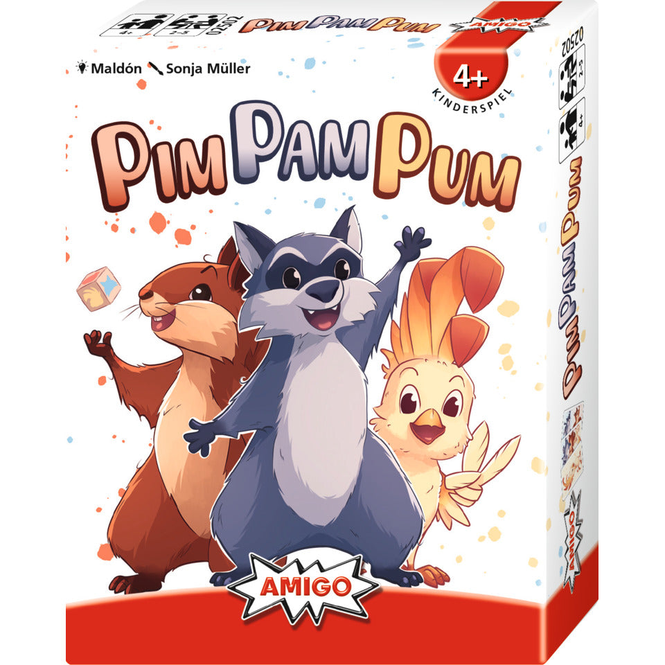 Würfelspiel, Pim Pam Pum – dreht die richtigen Karten um! AMIGO 02502