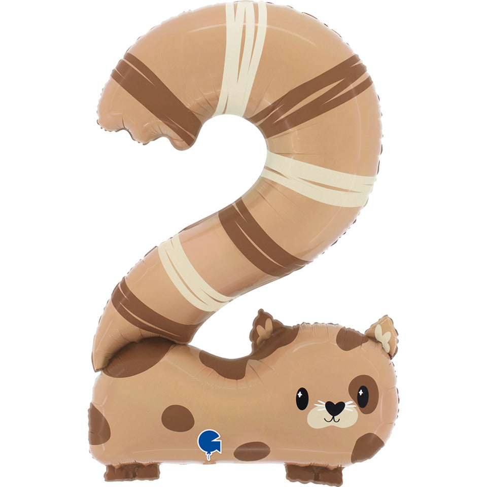 Folienballon Katze - Zahl 2, heliumgeeignet, 89 cm GRABO F852-P GRABO F852-P 89cm