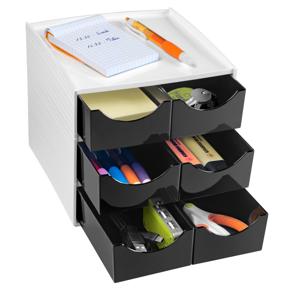 Schubladenbox 6 Laden grau/schwarz   MyCube3222 CEP 1032220011 CEP 1032220011 MyCube3222