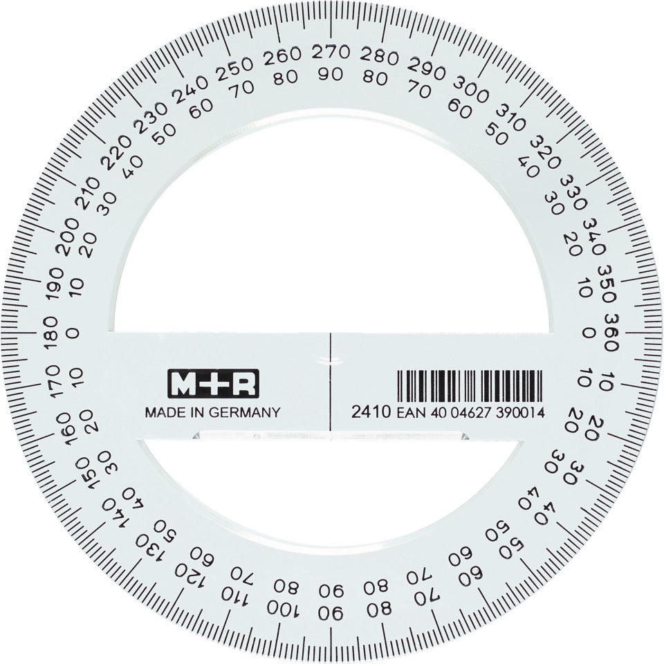 Vollkreis-Winkelmesser 2410, Ø 10 cm, glasklar MÖBIUS+RUPPERT 724100000 MÖBIUS+RUPPERT 724100000 10cm