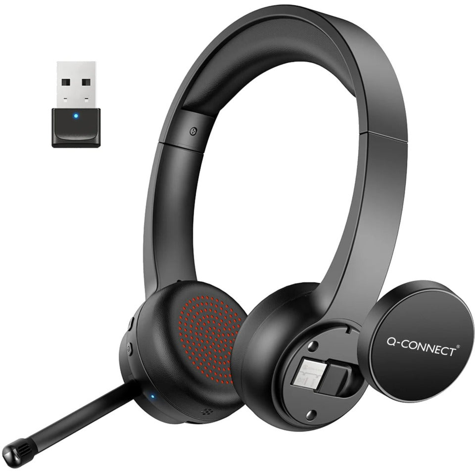 Headset mit Mikrofon Stereo kabellos Q-CONNECT KF17050 Q-CONNECT KF17050 schwarz