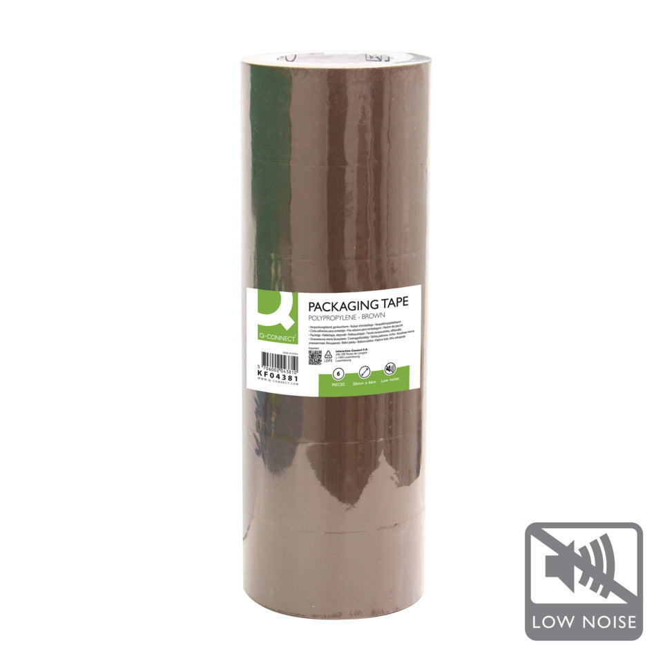 Packband, 50 mm x 66 m, 6 Stück, braun Q-CONNECT KF04381 Q-CONNECT KF04381 Pg mit 6 Rollen
