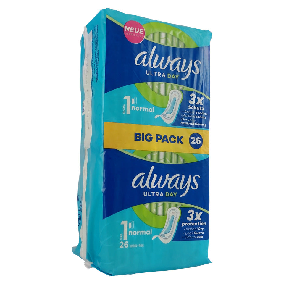 Damenbinden Normal BIGPACK, Größe 1, 26 Stück ALWAYS 10002889 ALWAYS ULTRA 10002889